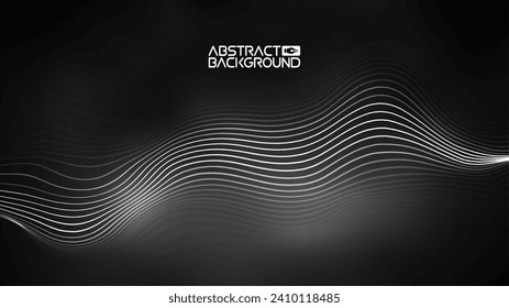 Sound wave audio abstract background. Network connections music wave pulse. Blue technology background. Network stream
