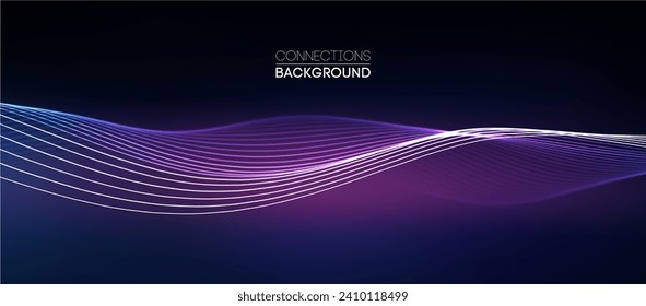 Sound wave audio abstract background. Network connections music wave pulse. Blue technology background. Network stream