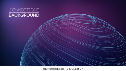 Sound wave audio abstract background. Network connections music wave pulse. Blue technology background. Network stream