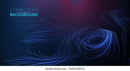 Fondo abstracto de audio de onda sonora. Pulso de onda de música de conexiones de red. Fondo de tecnología azul. Secuencia de red