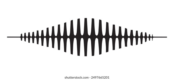 Sound wave audio black icon noise play volume design.