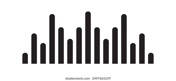 Sound wave audio black icon noise play volume design.