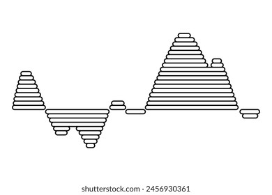 Sound wave. Audio digital equalizer technology, musical pulse vector Illustration. Voice line waveform or volume level symbol. Curve radio wave
