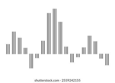 Sound wave. Audio digital equalizer technology, musical pulse vector Illustration. Voice line waveform or volume level symbol. Curve radio wave