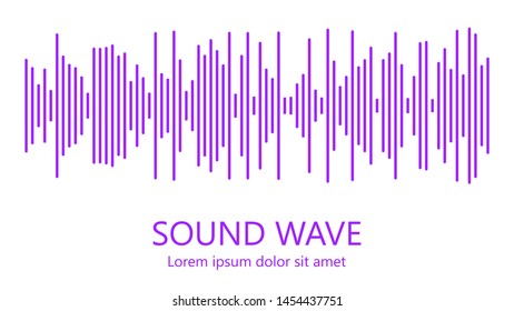 Sound wave. Audio equalizer. Detailed black lines on white background. Musical concept. Abstract vector illustration.