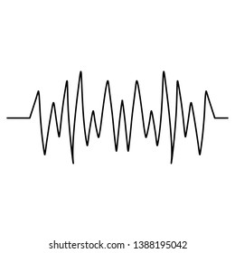 Sound wave. Audio equalizer technology. Music audio frequency, electronic radio signal, volume level, cardiogram. Vector illustration in black and white color EPS10.