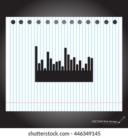 Sound wave. Audio equalizer technology, pulse musical. 