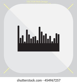 Sound wave. Audio equalizer technology, pulse musical. 