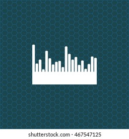 Sound wave. Audio equalizer technology, pulse musical. 