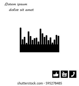 Sound wave. Audio equalizer technology, pulse musical. 