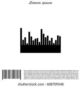 Sound wave. Audio equalizer technology, pulse musical. 