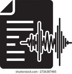Sound wave audio file document icon graphic symbol illustration