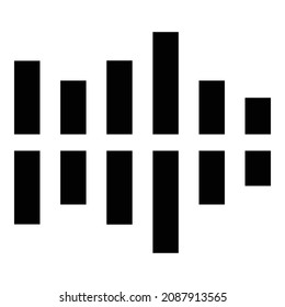 Ton-Wave-Audio-Flat-Symbol einzeln auf weißem Hintergrund