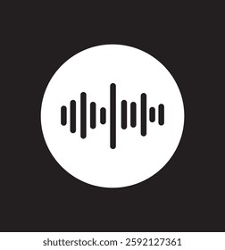 Sound wave audio icon. Radio wave, voice message, sound or audio wave icon isolated on white background. Sound technology icon black vector. Equalizer, vibration, soundwave vector illustration. EPS 10