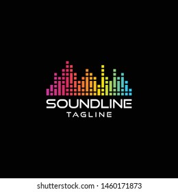sound wave audio music logo illustration vector icon template premium quality