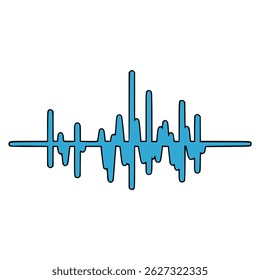 sound wave audio technology flat color vector illustration template design