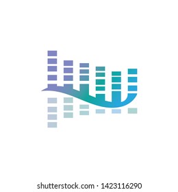 Sound wave audio Vector icon illustration template