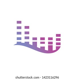 Sound wave audio Vector icon illustration template