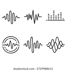 Sound wave and audio visualization icons