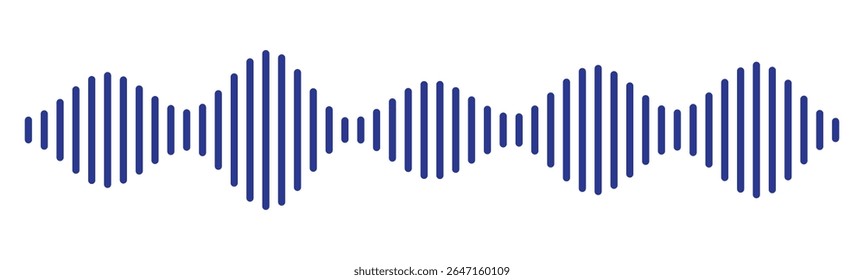 onda de som ícone de forma de onda de áudio vetor. Ondas sonoras azuis. Onda de música abstrata, frequência de sinal de rádio e voz digital. Equalizador de mensagem de voz. Linha de voz da onda sonora do podcast. Gravar player de música. 