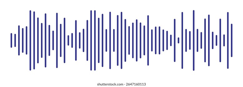 sound wave audio waveform icon vector. Blue sound waves. Abstract music wave, radio signal frequency and digital voice. Voice message equalizer. Podcast soundwave line of voice. Record music player. 