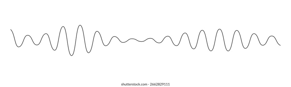 sound wave audio waveform sketch vector. Voice assistant icon set. Voice recognition symbol. Audio wave vector illustration. Sound frequency sign.