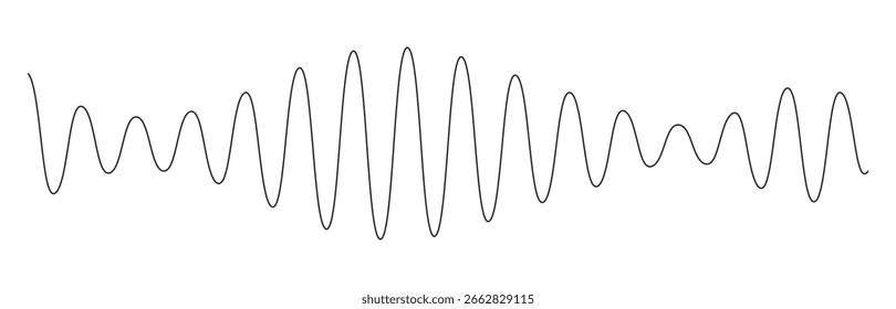 Skizzenvektor für Audiowellenform mit Klangwellen. Symbolsatz des Sprachassistenten. Spracherkennungssymbol. Audiowellen-Vektorgrafik. Schallfrequenzzeichen.