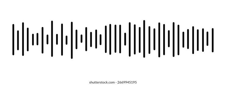 Boceto de forma de onda de audio de onda de sonido. Icono de onda de sonido de música.