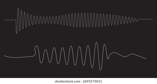 ilustração de vetor de esboço de forma de onda de áudio de onda de som