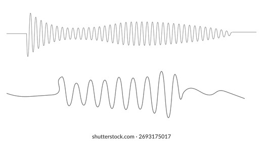 ilustração de vetor de esboço de forma de onda de áudio de onda de som