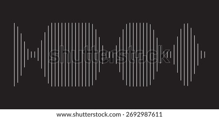 sound wave audio waveform sketch vector illustration