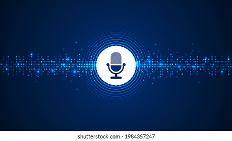 Sound wave background. Concept of voice recognition