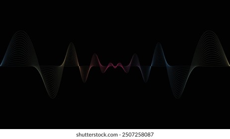 Sound Wave Hintergrund Vektor Design, geeignet für Banner, Musik-Promotion-Vorlage, Web, Award, etc.