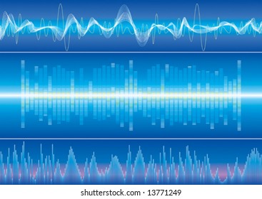 Sound wave background, vector illustration with layers file.