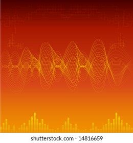 Sound wave background vector illustration