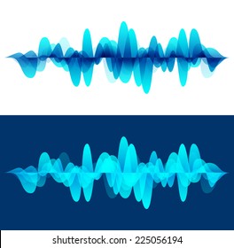 Sound wave background. Vector illustration for club, radio, party, concerts or the audio technology advertising background.