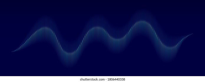 Fondo de onda de sonido. Barra de frecuencia de música vectorial. Resumen del patrón de ondas de sonido de audio. Fondo del pulso musical. Gráfica de frecuencia de pistas de audio. Línea de ondas sonoras con efecto gradiente. Vector