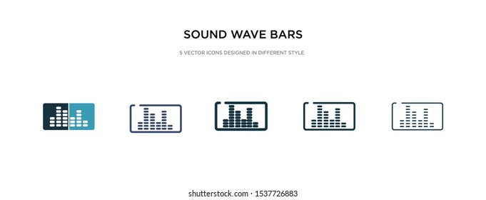 sound wave bars icon in different style vector illustration. two colored and black sound wave bars vector icons designed in filled, outline, line and stroke style can be used for web, mobile, ui