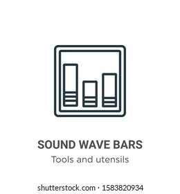 Sound wave bars outline vector icon. Thin line black sound wave bars icon, flat vector simple element illustration from editable tools and utensils concept isolated on white background