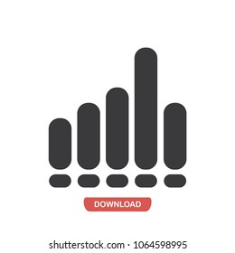 Sound wave bars vector icon 