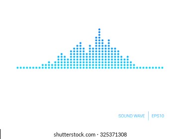 Sound Wave Blue Dot Vector
