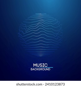 Fondo de tecnología azul de ondas sonoras. El fondo futurista de la ola musical de grandes datos.