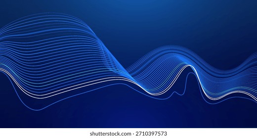 Fondo de tecnología azul de onda de sonido. Fondo de big data futurista de la onda de la música. 