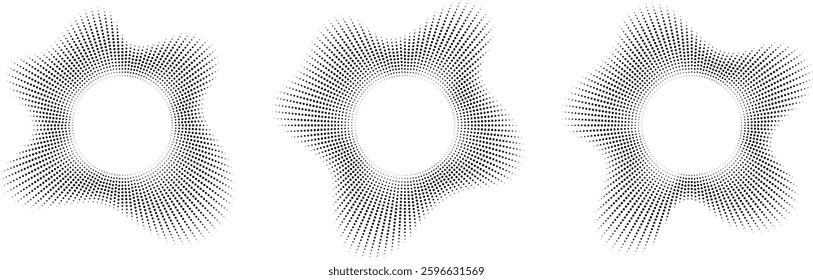 Sound wave, circular equalizer icons, round music soundwave shape, concentric energy burst.