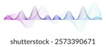 Sound wave. Colorful abstract waveform with gradient lines.