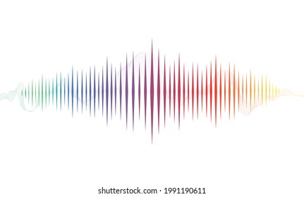 Sound wave colorful background. Gummy speaking. Vector illustration