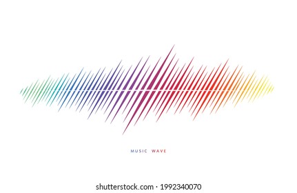 Sound wave colorful background. Gummy speaking. Vector illustration