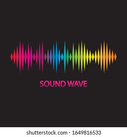 Sound Wave. Colorful sound waves for party, DJ, pub, clubs, discos. Audio equalizer technology. illustration