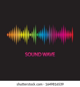 Sound Wave. Colorful sound waves for party, DJ, pub, clubs, discos. Audio equalizer technology. illustration