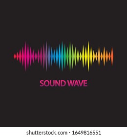 Sound Wave. Colorful sound waves for party, DJ, pub, clubs, discos. Audio equalizer technology. illustration